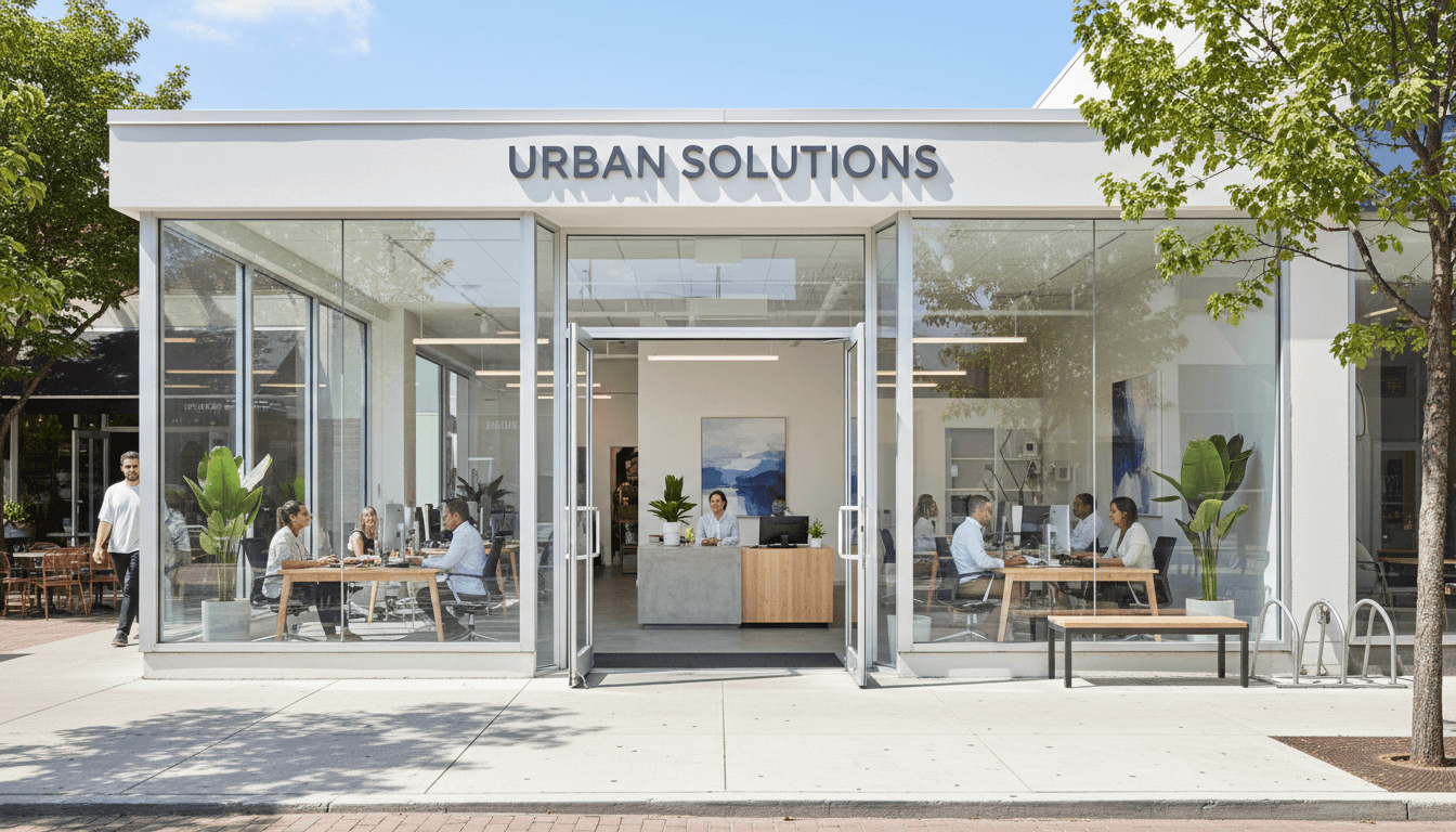 Storefront window cleaning